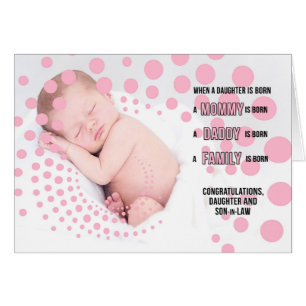 Dochter en zoon in Law Baby Girl Gefeliciteerd