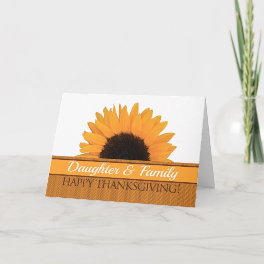 Dochter & Familie Thanksgiving Kaart (Voorkant)