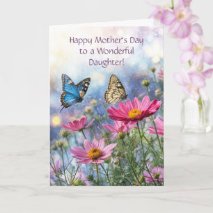 Dochter Gefeliciteerd Moederdag Mooie Lente Bloeme Kaart