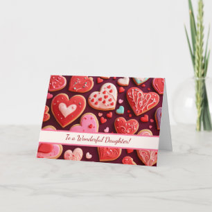 Dochter Gelukkige Valentijnsdag met Bevroren Koekj Kaart