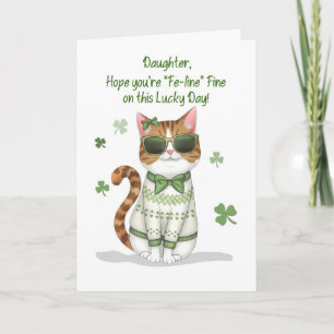 Dochter Grappig Meisje Kat Zonnebril St Patrick's Kaart