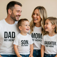 Dochter Haar Held T-shirt Passend bij Papa en Doch