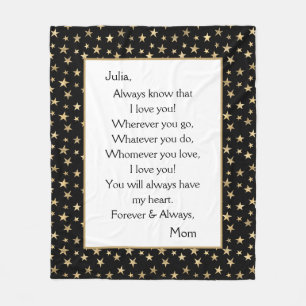 Dochter, ik hou van je fleece deken