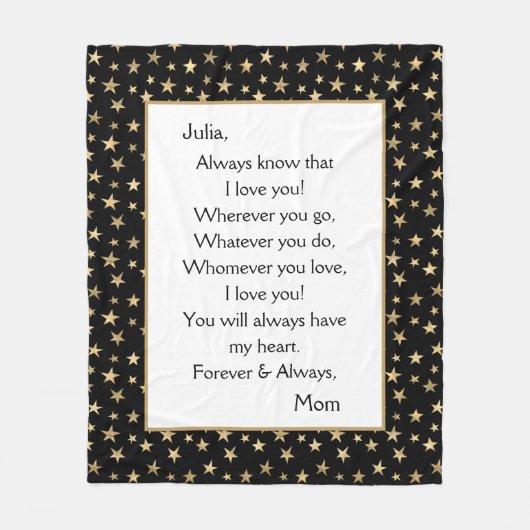 Dochter, ik hou van je fleece deken (Voorkant)