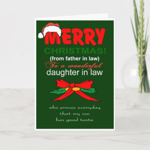 Dochter in de wet Kerstmis Kaart