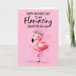 Dochter in de wet Moederdag met Flamingo Fabulous Kaart