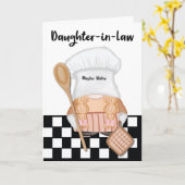 Dochter in de Wet Verjaardag Whimsical Gnome Baker Kaart (Gele Bloem)