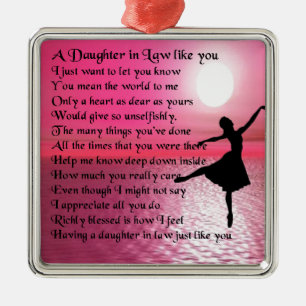 Dochter in Law Poem - Ballerina Metalen Ornament