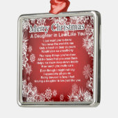 Dochter in rechtengedicht - kerstontwerp metalen ornament (Links)