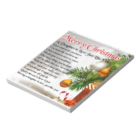 Dochter in rechtengedicht - kerstontwerp notitieblok (Gedraaid)