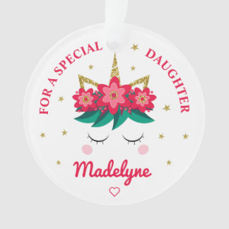 Dochter Kerst Eenhoorn gepersonaliseerd Ornament