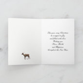 Dochter, kerstscène met rendieren feestdagen kaart (Binnen)