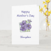 Dochter Moederdag Kaart (Gele Bloem)