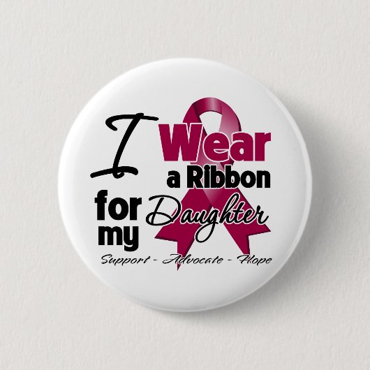 Dochter - Multiple Myeloma Ribbon Ronde Button 5,7 Cm (Voorkant)
