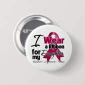 Dochter - Multiple Myeloma Ribbon Ronde Button 5,7 Cm (Voorkant /achterkant)