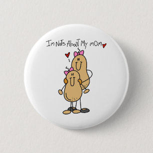 Dochter - Nuts About My Mom T-shirts en cadeaus Ronde Button 5,7 Cm
