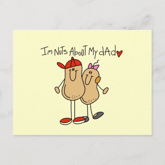 Dochter - Nuts over mijn vader T-shirts en cadeaut Briefkaart (Voorkant)