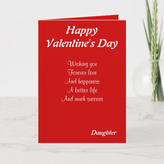 Dochter op Valentijnsdag Feestdagen Kaart (Voorkant)