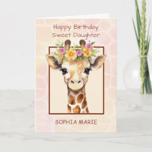 Dochter Personaliseer Verjaardag Sweet Safari Oerw Kaart