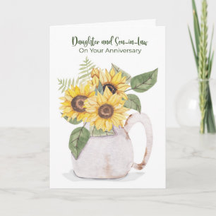 Dochter Schoonzoon Jubileum Zonnebloemen Liefde Kaart