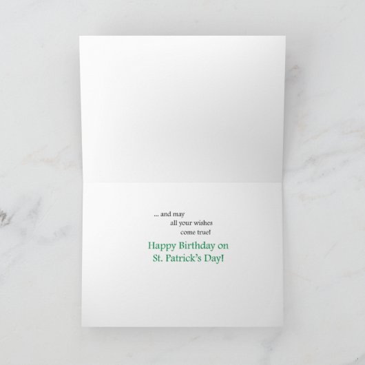 Dochter & schoonzoon St. Patrick's Day Shamrock Kaart (Binnen)