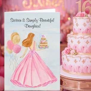 Dochter Sweet 16 Verjaardagskaart Elegant Meisje Kaart