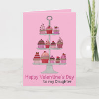 Dochter Valentijn's Cupcakes aanpasbare Kaart