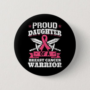 Dochter van borstkanker Warrior Awareness Ribbon Ronde Button 5,7 Cm