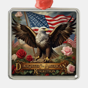 Dochter van de Amerikaanse Revolutie DAR hart Metalen Ornament