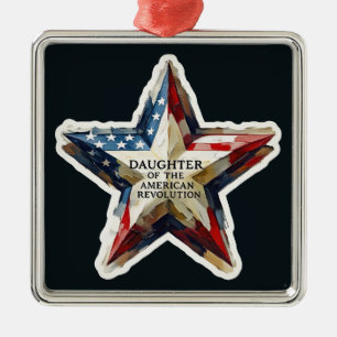 Dochter van de Amerikaanse Revolutie DAR ster VS Metalen Ornament
