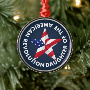 Dochter van de Amerikaanse Revolutie DAR ster VS Metalen Ornament