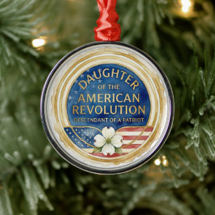 Dochter van de Amerikaanse Revolutie Patriot USA Metalen Ornament