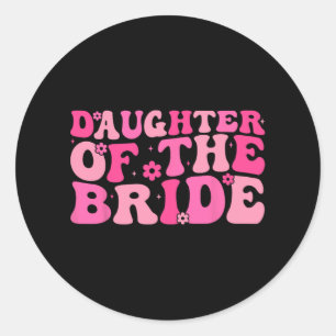 Dochter van de bruid bruiloftsfeest familie kostuu ronde sticker