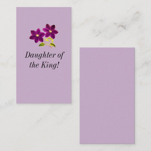 Dochter van de koning visitekaartje (Voorkant / Achterkant)