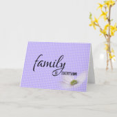 Dochter van de Paarse wet Gingham Birthday Kaart (Gele Bloem)