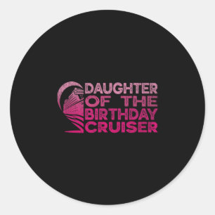 Dochter van de verjaardagscruiser Funny Cruise Vak Ronde Sticker