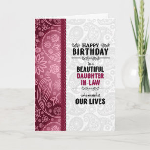 Dochter van de wet: Birthday Pink Hearts en Paisle Kaart