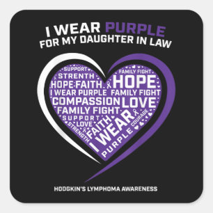 Dochter van de ziekte in Law Hodgkins Lymphoma Vierkante Sticker