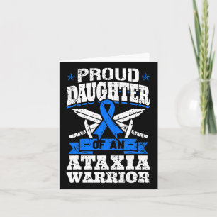 Dochter van een Ataxia Warrior Blue Awareness Ribb Kaart