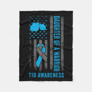 Dochter van een T1D-strijder diabetes type 1 Fleece Deken
