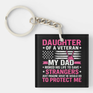 Dochter van een veteraan Vaderdag veteraan vader Sleutelhanger