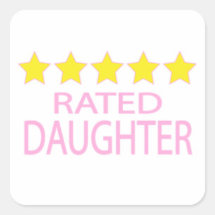 Dochter van vijf sterren vierkante sticker