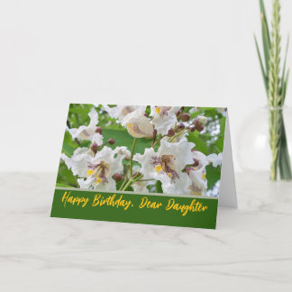 Dochter Verjaardag Custom Naam met Catalpa Blooms Kaart