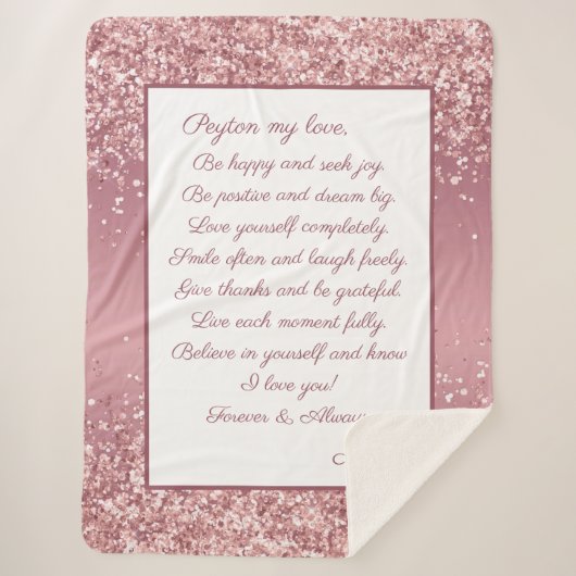 Dochter, wees blij sherpa deken (Voorkant)