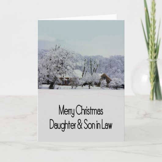 Dochter & Zoon in de Vrolijke Kerstkaart van de Feestdagen Kaart (Voorkant)