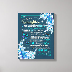 Dochtercadeau Brief aan mijn dochter van mama Canvas Afdruk