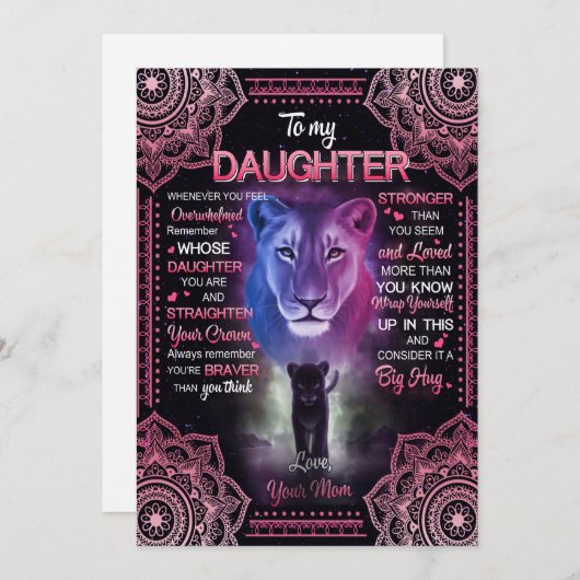 Dochtercadeau | Brief aan mijn dochter van mama Feestdagenkaart (Voorkant / Achterkant)