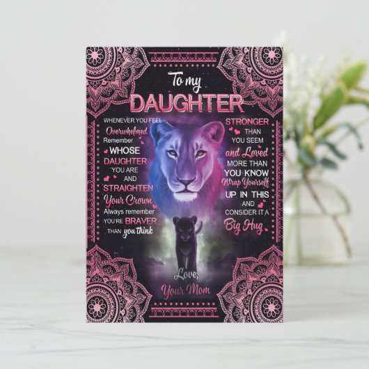 Dochtercadeau | Brief aan mijn dochter van mama Feestdagenkaart (Staand voorkant)