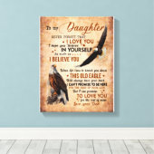 Dochtercadeau | Brief aan mijn dochter van papa Canvas Afdruk (Insitu (Houten vloer))