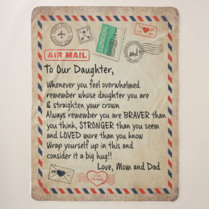 Dochtercadeau Naar onze dochter-liefde van mama Sherpa Deken